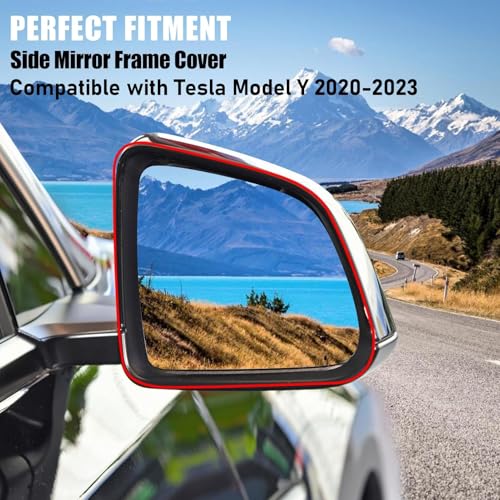 Jaronx Compatible with Tesla Model Y Side Mirror Cover Housing 2018-2025, Right Passenger Side Door Wing Rearview Mirror Frame Cover Compatible with Tesla Model Y Accessories - size: Model Y Right
