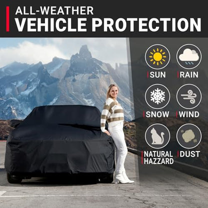 iCarCover 30-Layer Premium Car Cover Waterproof All Weather Rain Snow UV Sun Protection, 3-Series, Cascada, G35, G37, C-Class, Prius Prime, Model 3, Size C15 (See Size Chart), Sedan/Coupe - Black - color: Sedan & Coupe - Black, size: C15 for Sedan & Coupe