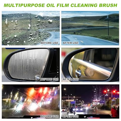 Automotive Oil Film Cleaning Brush,Car Glass Oil Film Cleaner Brush, Clear Vision Windshield Cleaner,Glass Coating Cleaner Board, Anti-Rain Fog, Improves Clarity and Safer Driving (1 Set) - size: 1 Set