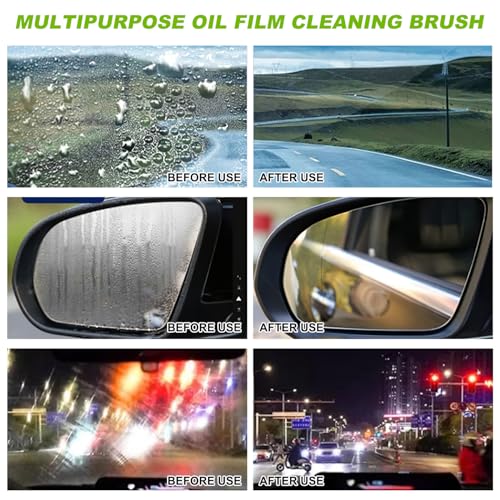 Automotive Oil Film Cleaning Brush,Car Glass Oil Film Cleaner Brush, Clear Vision Windshield Cleaner,Glass Coating Cleaner Board, Anti-Rain Fog, Improves Clarity and Safer Driving (2 Set) - size: 2 Set