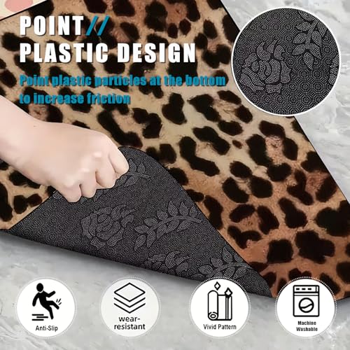 Universal Car Trunk Mat 29" x 39", Brown Leopard Print All Weather Durable Cargo Mat Protector for SUV, Truck, Van | Stylish Cargo Liner Cover Leopard Print Car Accessories - color: Brown Leopard Print