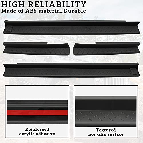 Door Sill Guards Protectors for Jeep Wrangler JK Unlimited JKU 2007-2018, Front Rear Door Entry Guards Protectors Scuff Plate Kit for Jeep Wrangler JK 2007-2018 Accessories (4PCS)