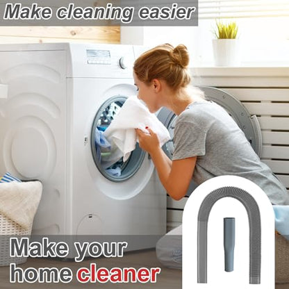 Upgraded Dryer Vent Cleaner: Universal Vacuum Hose Kit Attachment for Lint Removal Fits All Vacuums Cleaner Dryer Cleaning Tools for Clogged Ducts (Grey) - color: Gray