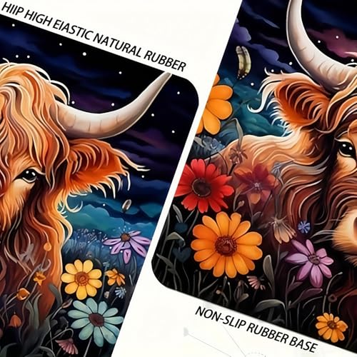 Universal Car Trunk Mat 29" x 39", Cows and Flowers All Weather Trunk Protection Cargo Liner, Durable Cargo Mat Rear Trunk Liner, Stylish Vehicle Interior Accessories Suitable for Most Car Models - color: Cows and Flowers