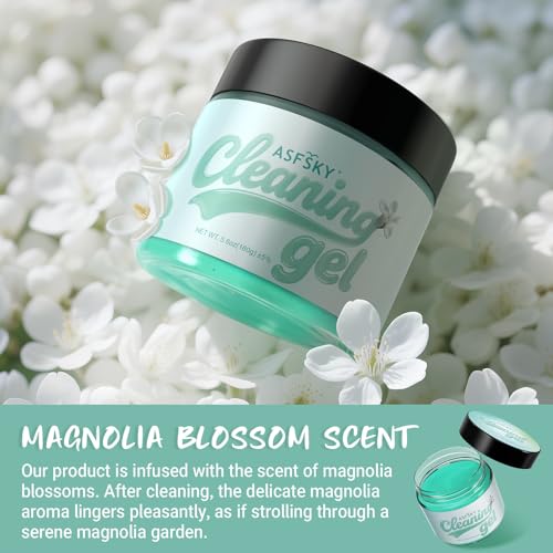 ASFSKY Car Cleaning Gel (Green,Magnolia) Cleaning Putty Universal Dust Cleaning Car Interior Cleaner Keyboard Dust Remover Car Slime Gifts for Women Girl Men（1 Pack） - color: Light green