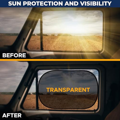 EcoNour Car Window Shade for Baby (4 Pack) | Cling Sun Shade for SUV, Van, RV, Bus & Pickup Truck | Sun Protection for Car Side Window | Sun Blocker Shade for Baby | X-Large 25" x 16" - size: X-large - 4 Pack