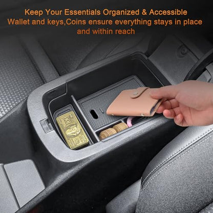 Center Console Insert Tray Compatible with 2024 2025 2026 Chevrolet Trax and 2024-2026 Buick Envista Interior Accessories, Armrest Secondary Storage Organizer Box