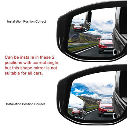 Blind Spot Mirror, 2 inch Rearview Convex Side Mirrors for Cars SUV Truck Van Stick on 3M Adhesive, Rear View HD Glass Frameless Sway Rotate adjustable Wide Angle 2PCS (Rhombus) - style: Rhombus