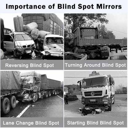 2Pcs Large Stick-on Blind Spot Car Mirror, 3.75 Inch Non-Adjustable Big Round Convex Rear View Mirrors, HD Glass Blindspot Convex Rearview Mirror for Car, an, SUV and Trucks