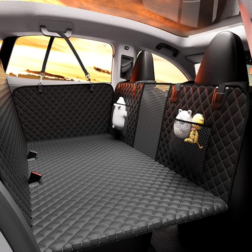 Chilino Back Seat Extender for Dogs - Large Space, Waterproof Dog Car Seat Cover for Back Seat with Hard Bottom Holds 420lbs, Upgraded Material Waterproof Pet Car Bed Dog Hammock for Car, SUV,Truck - color: Black