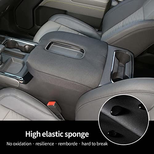 Armrest Pad Cover Center Console Lid Cover Compatible with 2019-2023 Chevrolet Silverado & GMC Sierra, 2020-2023 Chevy Suburban, Interior Console Replacement Accessories, Black - color: Black (Elasticity)