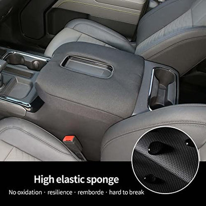 Armrest Pad Cover Center Console Lid Cover Compatible with 2019-2023 Chevrolet Silverado & GMC Sierra, 2020-2023 Chevy Suburban, Interior Console Replacement Accessories, Black - color: Black (Elasticity)