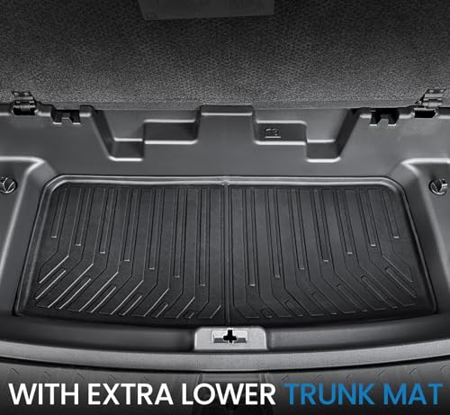 Floor Mat Cargo Mats for 2018-2022 2023 Chevrolet Chevy Traverse 7 Seats Car Mat Accessories, All Weather TPE Backrest and Lower Trunk Cargo Liner (18-23 7 Seats Set) - style: 18-23 7 Seats-Mats Set