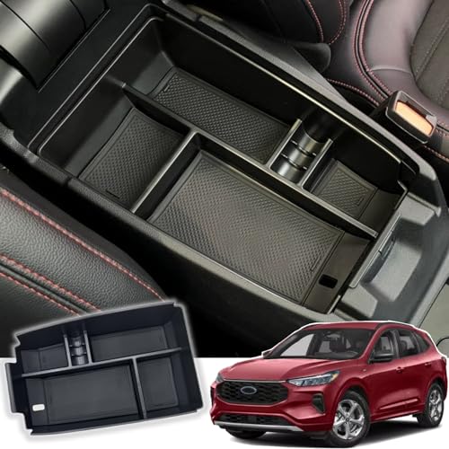 Center Console Organizer Compatible with Bronco Sport 2021-2026 Ford Escape 2020-2026 Storage Tray ABS Insert Organizer Glove Pallet Storage Console Separation