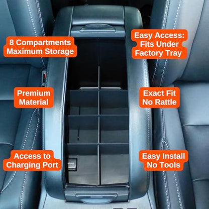 Vehicle OCD - Center Console Organizer for Toyota Highlander (2014-2019) - Made in USA - SLX109 - size: Highlander 2014-2019