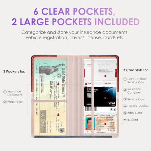 Car Registration and Insurance Holder，Colour Patterns Men Women Car License Document Registration and Insurance Card Holder - color: Abstract Texture