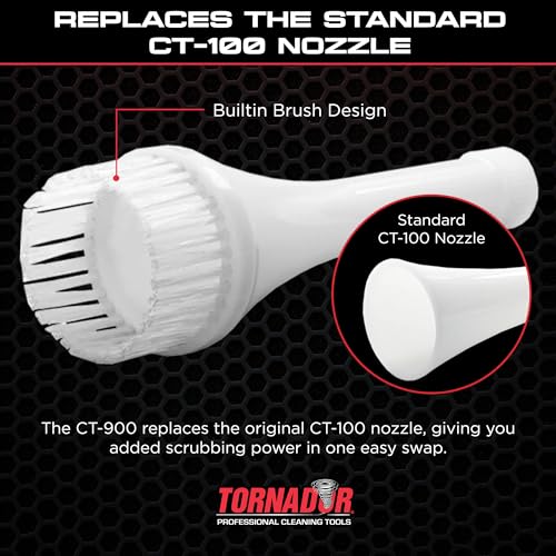 Tornador Z-014 Air Blow Out Tool Bundle | Includes CT-900 Brush Cone | High-Velocity Air Blowout with Brush Agitation | Professional Detailing for Vents, Carpet & Upholstery - size: Z-014 + Brush Cone