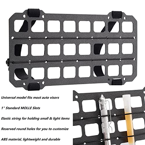 TACNEX Vehicle Rigid MOLLE Panel for Car Visor Organizer EDC Pouch Tool Holster Bag Holder Tactical Gear Rack Truck Equipment Mount Plate Modular Storage Shelf Auto Interior Accessories - style: Visor Panel