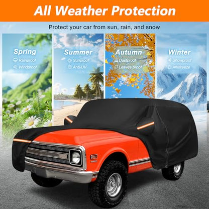 Car Cover for Chverolet K5 Blazer/GMC Jimmy 1969-1991 420D Oxford Cloth and Cotton Car Cover Waterproof All Weather with Zipper Windproof Heavy Duty All Weather with Wind, Sun, UV and Dust Protection - size: for Chverolet K5 1969-1991