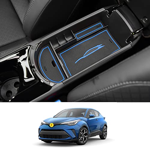 CDEFG Center Console Accessory Organizer Compatible with 2018 2019 2020 2021 2022 CHR C-HR, ABS Material Armrest Box Insert Tray (Blue) - color: 1Pcs Blue for CHR 2018-2023