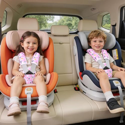 3 Pcs Car Seat Stroller Straps Pads for Baby, Newborn Soft Shoulder Strap and Crotch Covers, Universal Shoulder Straps Pads for Car Seat, Pushchair, High Chair (Pink Alpaca) - color: Pink Alpaca