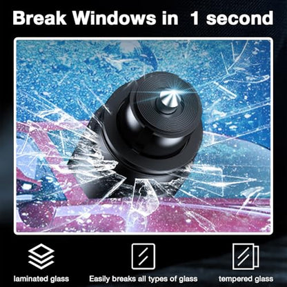 MOTORBUDDY Car Window Breaker Tool, 2-in-1 Window Breaker Seatbelt Cutter, Emergency Glass Breaker and Spring Loaded Auto Escape Tool，Car Accessories - color: Black (2 pack)