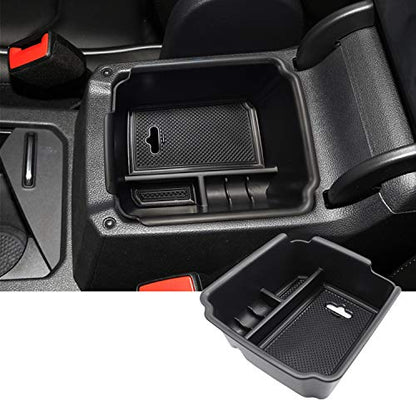 SKTU Center Console Organizer Compatible with 2018-2020 Tiguan Allspace LWB Accessories Insert ABS Black Materials Tray Armrest Secondary Storage Box - color: 2018-2020 Tiguan