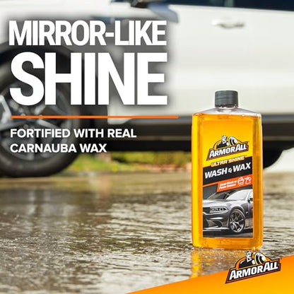 Armor All Car Wash and Car Cleaner Kit by Armor All, Includes Glass Wipes, Car Wash & Wax Concentrate, Protectant Spray and Tire Foam