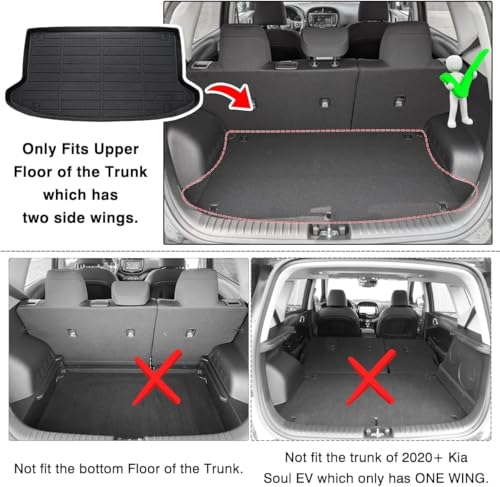 Cartist Floor Mats for Kia Soul 2020-2025 2026, All Weather Cargo Liner for Soul Accessories, Heavy Duty Car Mats, Car Accessories (Only Fit The Upper Floor of The Trunk) - size: 3)Kia Soul【20-26】