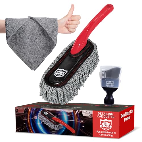 Car Detailing Kit - 3 Packs: Car Duster, Interior Cleaning Brush, Microfiber Towels | Detail Tools - color: Detailingbrushset