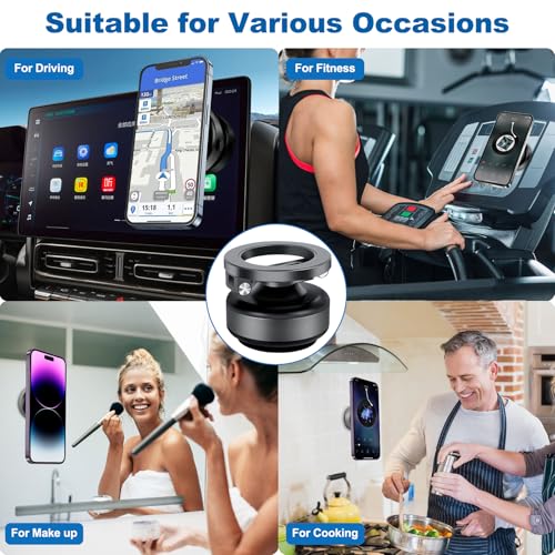 Generic Electric Vacuum Magnetic Suction Phone Holder, 360 Rotating, Universal Compatibility, Phone Mount for iPhone 16/15/14/13/12, Car/Mirror/Shower