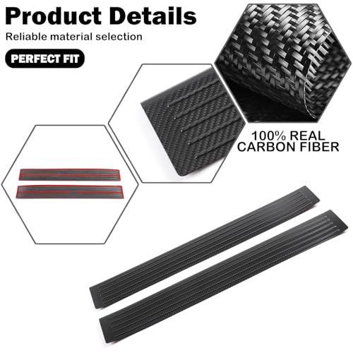 Genuine Carbon Fiber Door Sill Protector for Hummer EV SUV Pickup Accessories Anti-Scratch Door Edge Guards Entry Threshold Panel Trim Molding Kit for Hummer EV SUV Truck 2022-2024 2025+ (Black/2PCS)