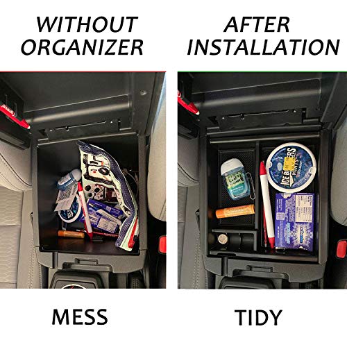 JKCOVER Center Console Accessory Organizer Compatible with Toyota Tacoma 2016 2017 2018 2019 2020 2021 2022 2023, ABS Material Box Insert Tray (Black trim) - color: black