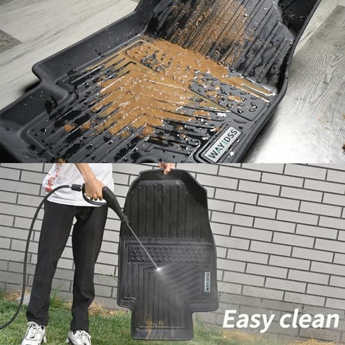 Floor Mats & Trunk Mat for Nissan Pathfinder 2022 2023 2024 2025 (Only fit 7 Passenger Models), 3 Rows Full Set with Cargo Liner,TPE All Weather Protection Car Floor Liners Accessory-Black - size: 4.5-27ge