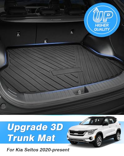 Powerty Trunk Mat for 2021-2025 2026 Kia Seltos Accessories Cargo Mats TPE All Weather Cargo Liner Heavy-Duty Trunk Liners(Just Fits Without Subwoofer)(No SX Turbo Models) - size: Cargo Mat｜For｜21-26｜Kia Seltos