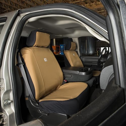 Carhartt Universal Nylon Duck Canvas Fitted Bucket Seat Cover, Durable Seat Protection with Rain Defender, Single, Bluestone - color: Bluestone, size: One Size