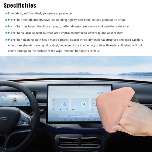 Ohleats Car Screen Cleaner, Microfiber Auto Screen Cleaning Pad, Foldable Touch Screen Cleaner Cloth for Vehicle Dashboard LCD Display, Interior Car Accessories - color: Pink&Gray,1Pcs