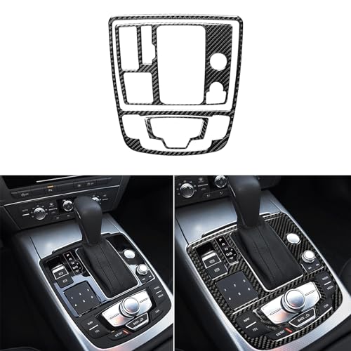 Real Carbon Fiber Interior Accessories Sticker Compatible with Audi A6 S6 C7 A7 S7 4G8 2012 2013 2014 2015 2016 2017 2018 Car Floor Console Gearshift Panel Decor Decal Kit Trim Cover 3pcs Black - color: Gearshift Panel Decor Decal Kit