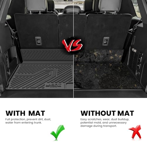 LASFIT Floor Mats&Cargo Backrest Mat for 7&8 Seats Ford Expedition Standard & Lincoln Navigator Standard 2025 2026,Costom Fit All Weather Protection TPE Easy Clean Floor Liners,4pcs. - style: 7) Expedition 7 Seats Standrad| 25-26 | Cargo&Seatback