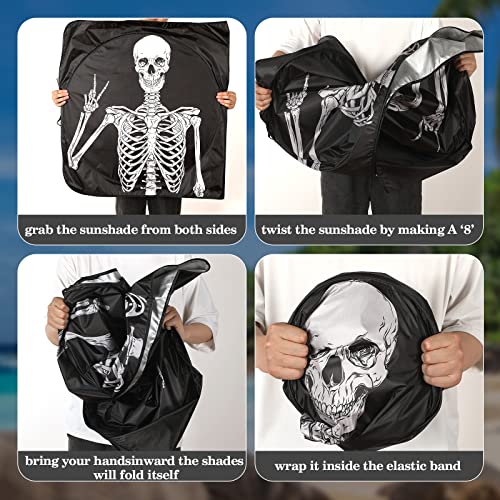 Windshield Sun Shade Foldable Car Front Window Covers for Car Accessories Sun Heat UV Rays Visor Protector Protection for Universal Cars SUV Truck(Skeleton) - style: Skeleton