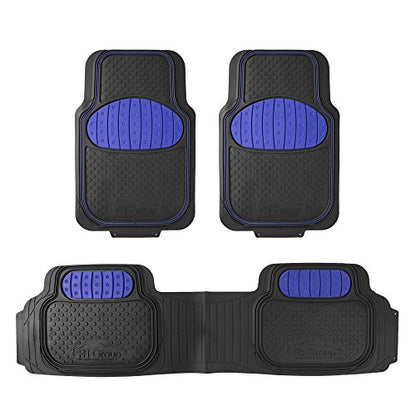 FH Group Heavy-Duty Rubber Car Floor Mats - Universal Fit, Trimmable, Climaproof - For Sedans, SUVs, Trucks - Blue - color: Blue