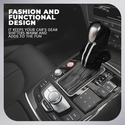 Gear Shift Hoodie, Gear Shift Cover, Fashionable Hoodie Automotive Gear Shift Knob Protector, Car Accessories Mini Sweater Gear Shift Knob Cover for Car Gear Shift Levers (Black-2PCS) - color: Black-2PCS