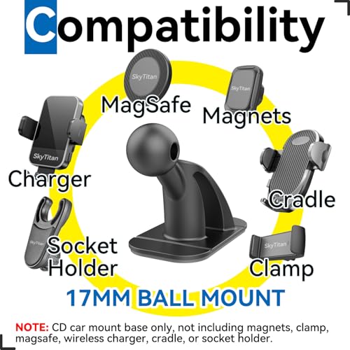 3 Pack Sticky 17mm Ball Mount for Car Mount Adhesive Replacement Magnetic Phone Holder MagSafe Mounting Base Dashboard Sticker 3M VHB Tape - style: 3 Pack