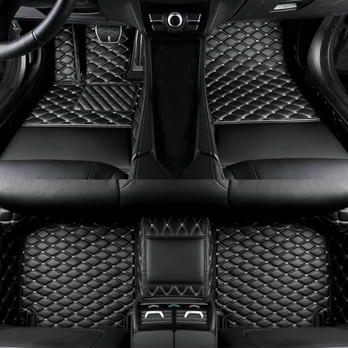 Customize All-Weather Protection Luxury Leather Floor Mats for Cars, SUVs, and Trucks According to Automotive Model (3D Black and White Floor mats) - color: 3D black and white floor mats
