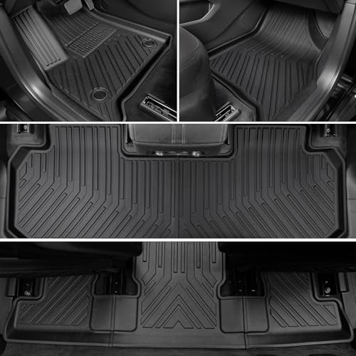 Floor Mats for Chevy Traverse 2018-2023, All Weather Floor Mats Trunk Cargo Liner with Backrest Protectors Accessories, Full Coverage Set (Fit 7 Sests) - size: For Chevy Traverse | 2018-2023
