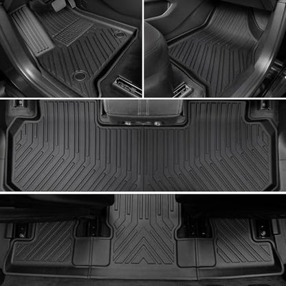 Floor Mats for Chevy Traverse 2018-2023, All Weather Floor Mats Trunk Cargo Liner with Backrest Protectors Accessories, Full Coverage Set (Fit 7 Sests) - size: For Chevy Traverse | 2018-2023
