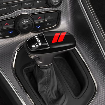 auovo Gear Shift Knob Cover Trim for Dodge Charger Accessories 2015-2023 Challenger 2015-2024 / Durango 2016-2026 (Black-Red) - color: Black-Red