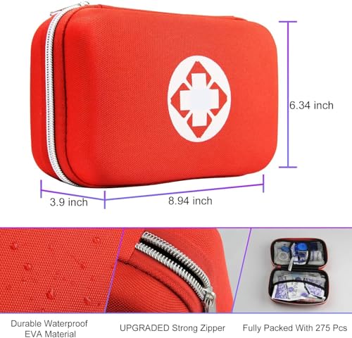 Car First Aid Kits 275Pcs Survival Gear Home Travel Size Small Emergency Kit Tactical Hiking EVA Camping Essentials Backpack Sports Office Boat Urgent Accident - style: 275Pcs
