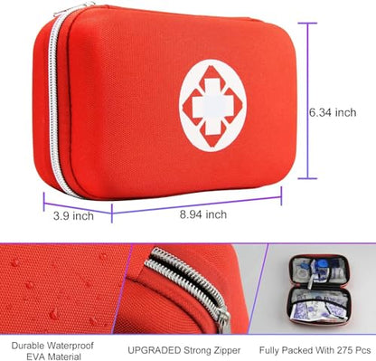 Car First Aid Kits 275Pcs Survival Gear Home Travel Size Small Emergency Kit Tactical Hiking EVA Camping Essentials Backpack Sports Office Boat Urgent Accident - style: 275Pcs