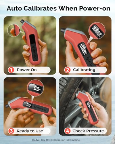 ETENWOLF Digital Tire Pressure Gauge 2 Pack, Industrial Tire Gauge 3-200 PSI, Calibrated to ANSI B40.7 Grade 2A(Plus-Minus 0.5%), Air Pressure Gauge with Replaceable AAA Batteries (Vivid Orange) - color: vivid orange